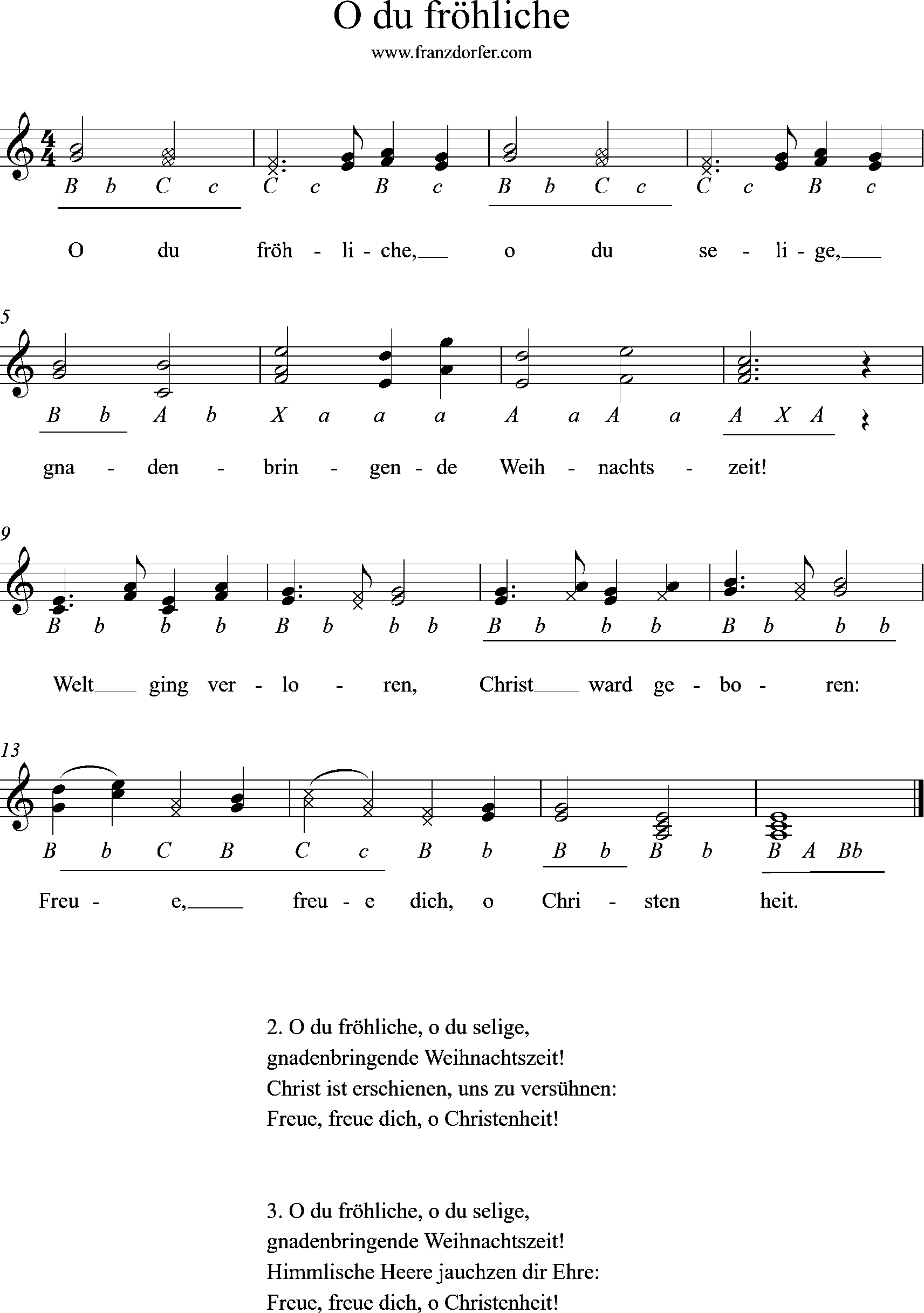 Griffschrift - O du Fröhliche Ziach, steirische lernen - O du fröhliche